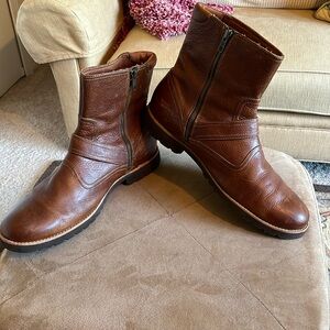 Rockport Men’s Brown Leather Zipper Boots Size 11.5
